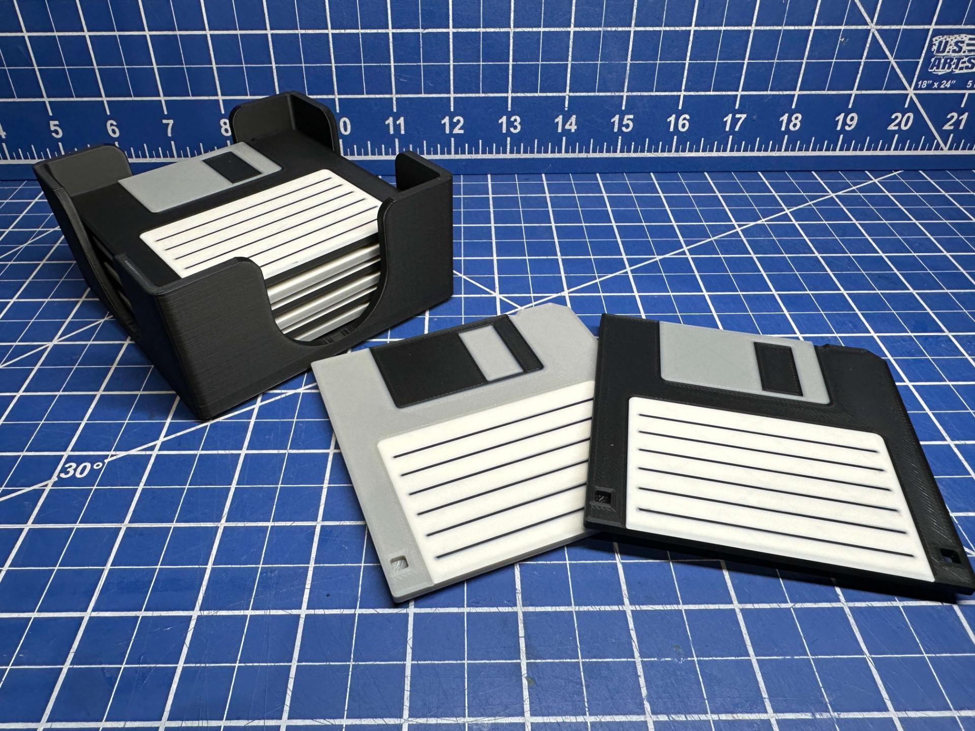3.5" Floppy Disk Coaster + 3 Caddy Size Options