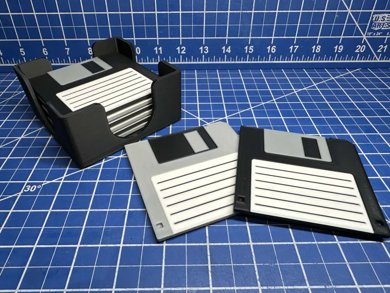 3.5" Floppy Disk Coaster + 3 Caddy Size Options