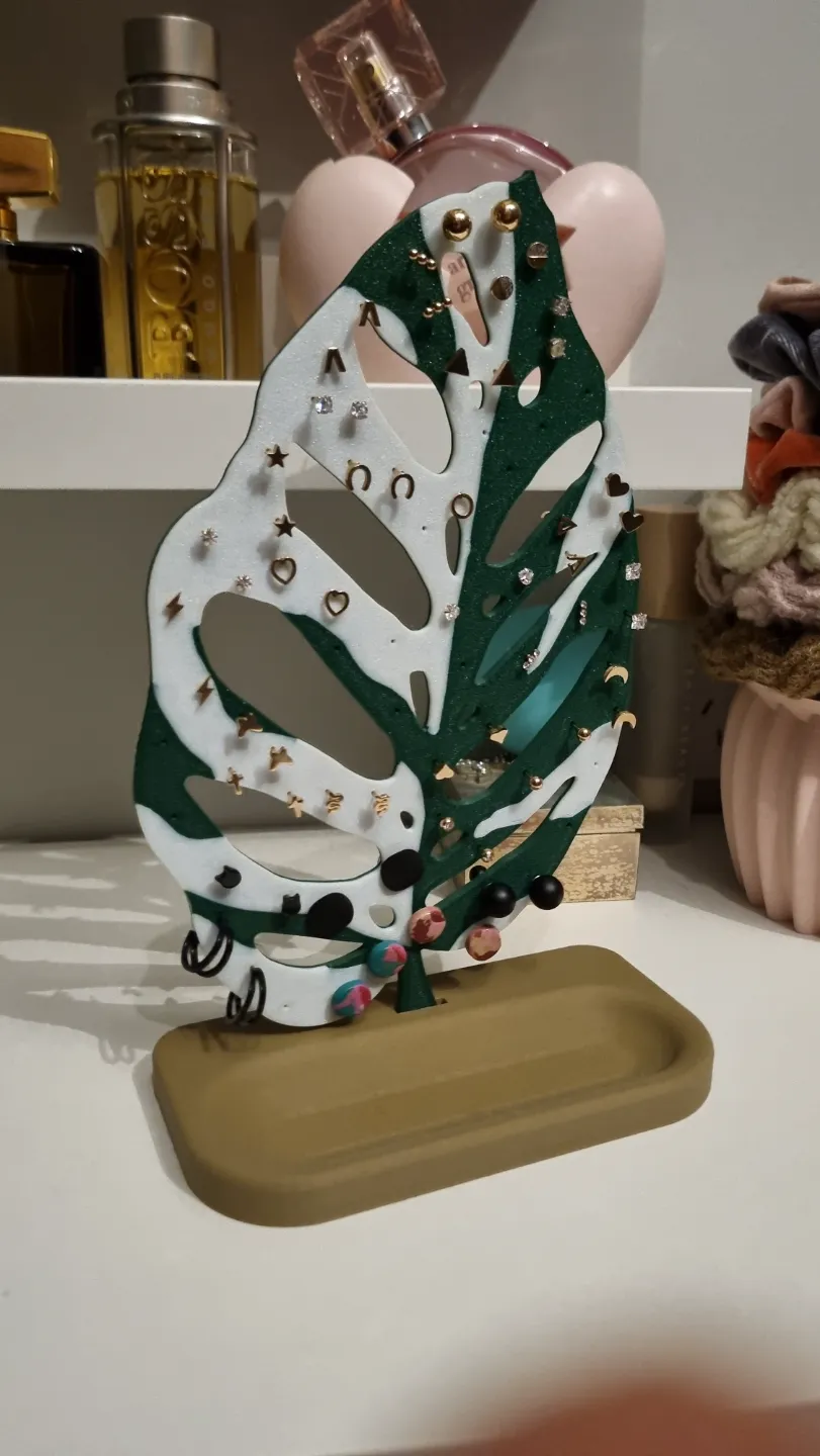 Monstera Leaf Earring Display view 2