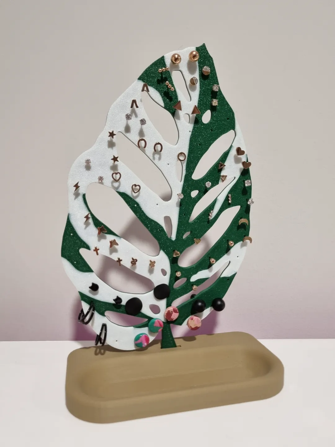 Monstera Leaf Earring Display view 3