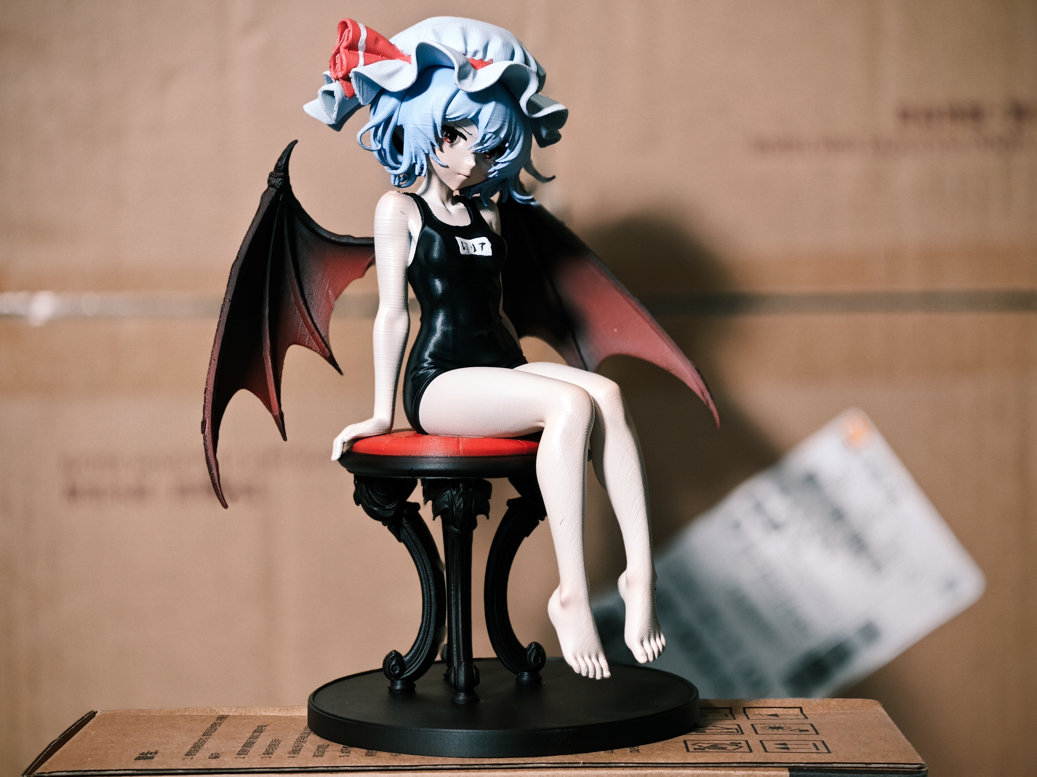 Miniatura 3 do modelo 3D 《东方project》蕾米莉亚 坐姿 手办 高22cm 已分件 易上色 多色打印 AMS
