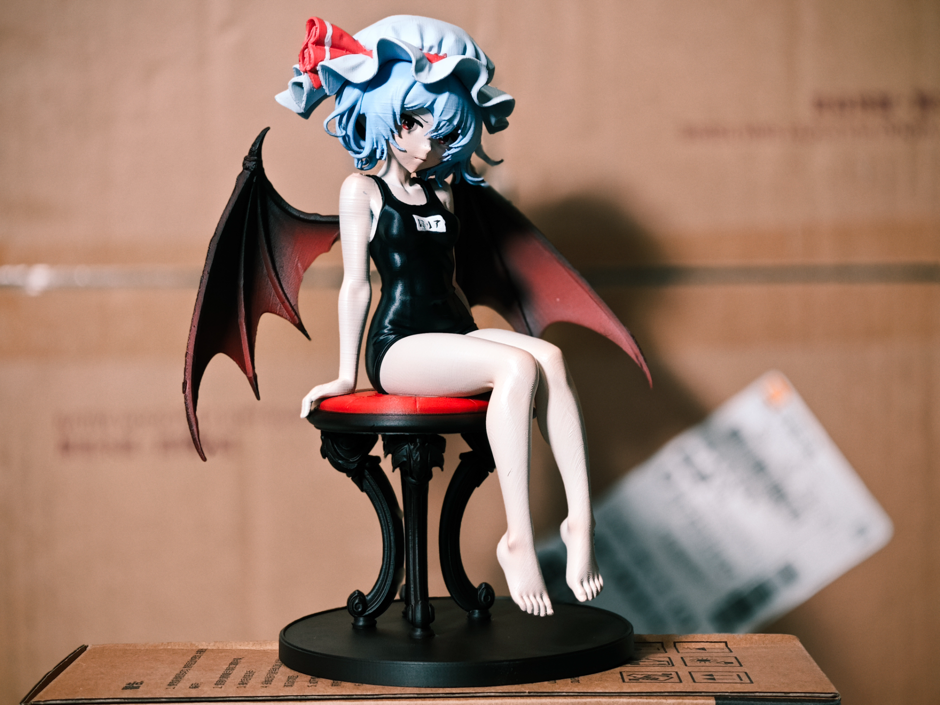 《东方project》蕾米莉亚 坐姿 手办 高22cm 已分件 易上色 多色打印 AMS
