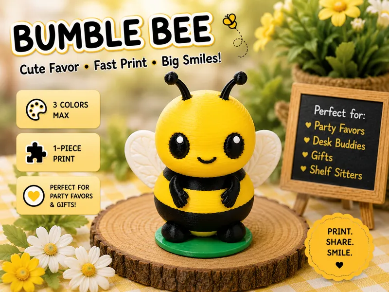 Cute Bumble Bee Mini Critter | Easy Print