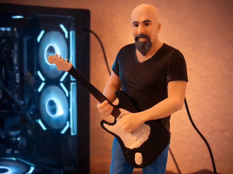 Rock Gitarrist Figur – Mehrfarbig
