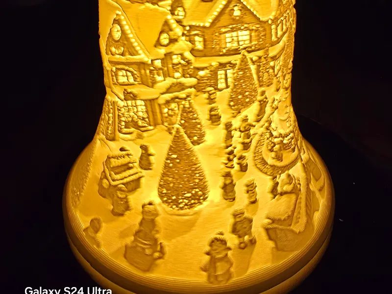 Weihnachtliche Lithophanglocke Xmas Weihnachtsdorf