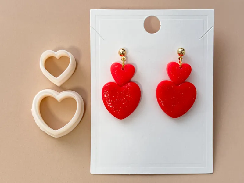 Big & Small Stacked Heart Polymer Clay Cutters 