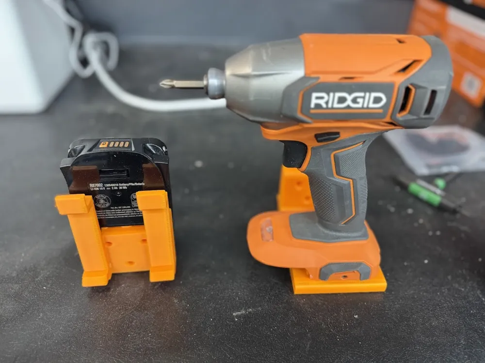 RIGID Battery Slat Wall Holder - Free 3D Print Model - MakerWorld