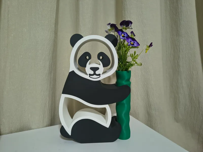 Modern Panda Vase - Easy No-AMS Multicolor Decor