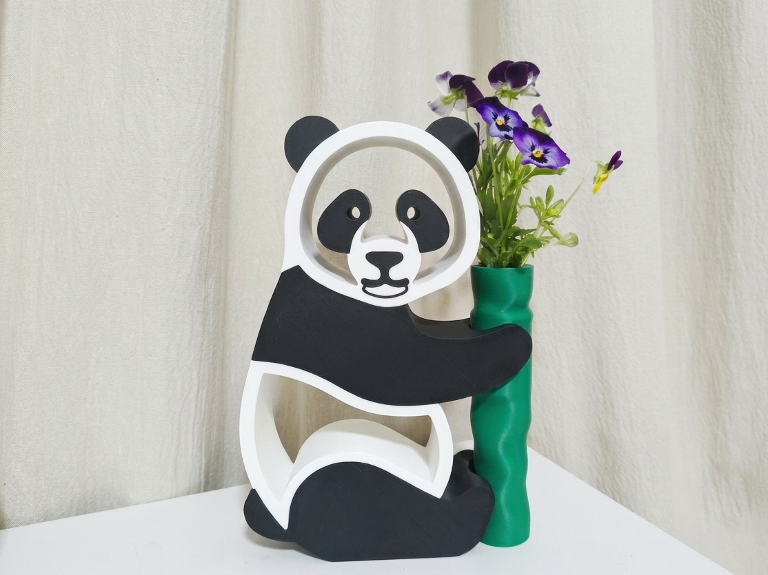 Modern Panda Vase - Easy No-AMS Multicolor Decor