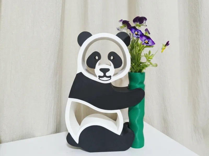 Modern Panda Vase - Easy No-AMS Multicolor Decor