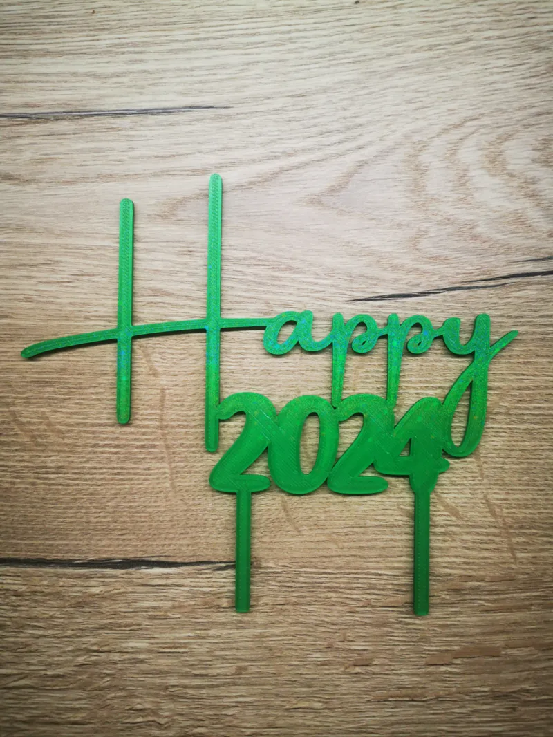 Happy 2024 new year cake topper