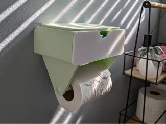 Toilet Paper Holder with Drawer and Top Tray