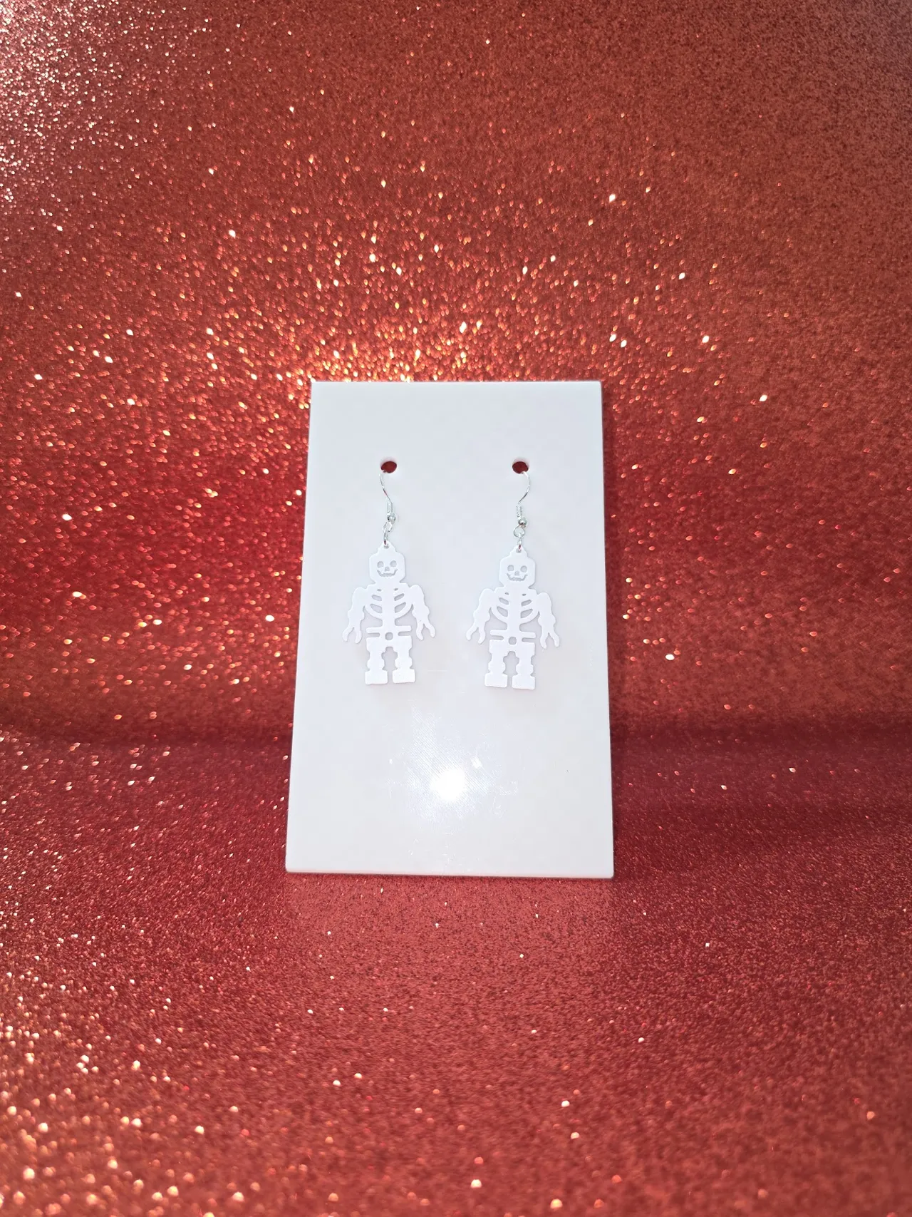 Bricks skeleton earrings view 2