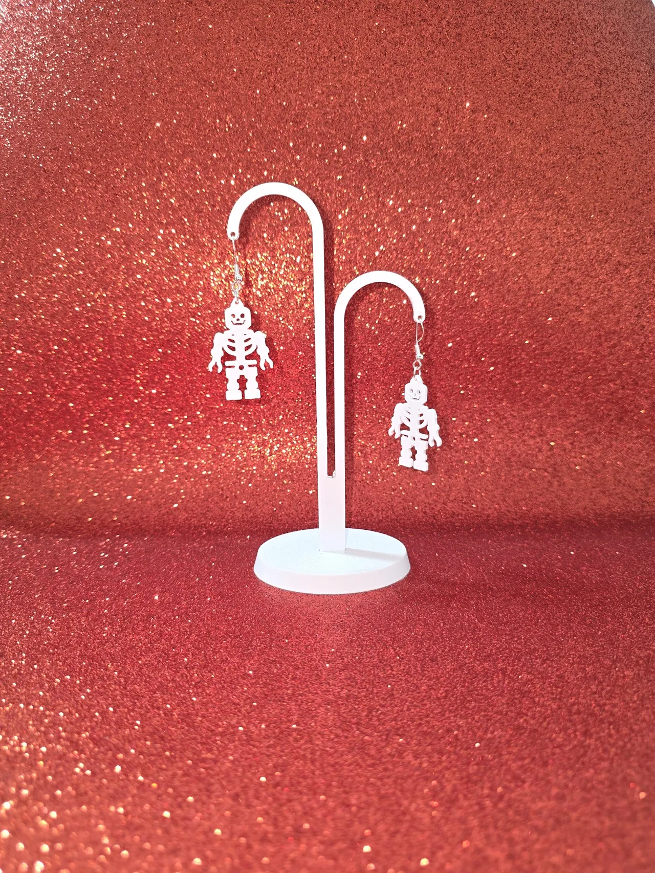Bricks skeleton earrings view 3