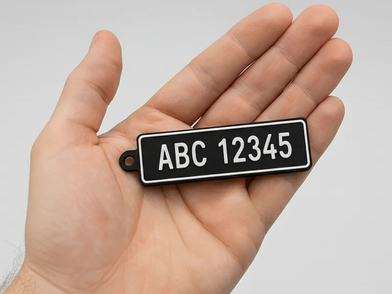 Polish License Plate Keychain - Black Version