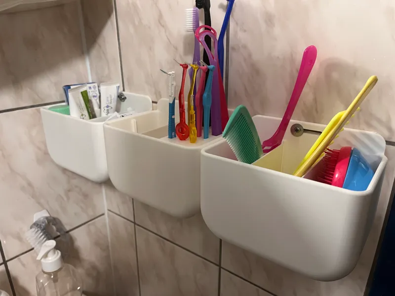 Minimalist 3-Compartment Bathroom Organizer