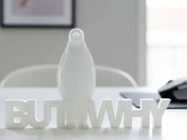 "But Why?" Nihilist Penguin Text Stand 