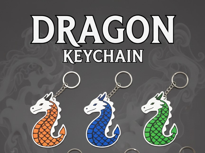 Drago Stilizzato Portachiavi - Dragon Keychain