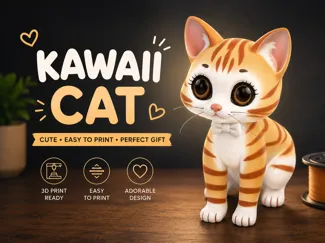 Kawaii Cat – Süße 3D Druck Figur