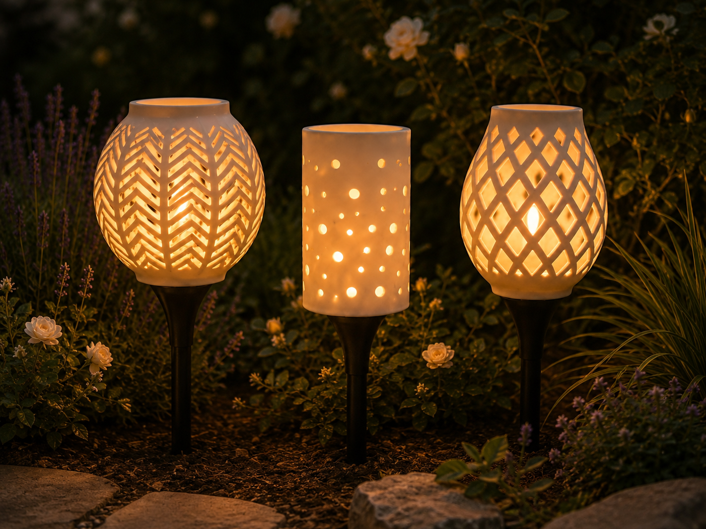 Elegante Gartenleuchten oder Windlicht