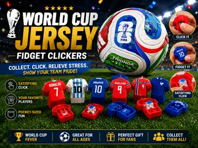 Football Soccer World Cup Player Jersey Clickers