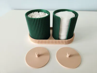 Cotton pads and q-tip organizer with lid