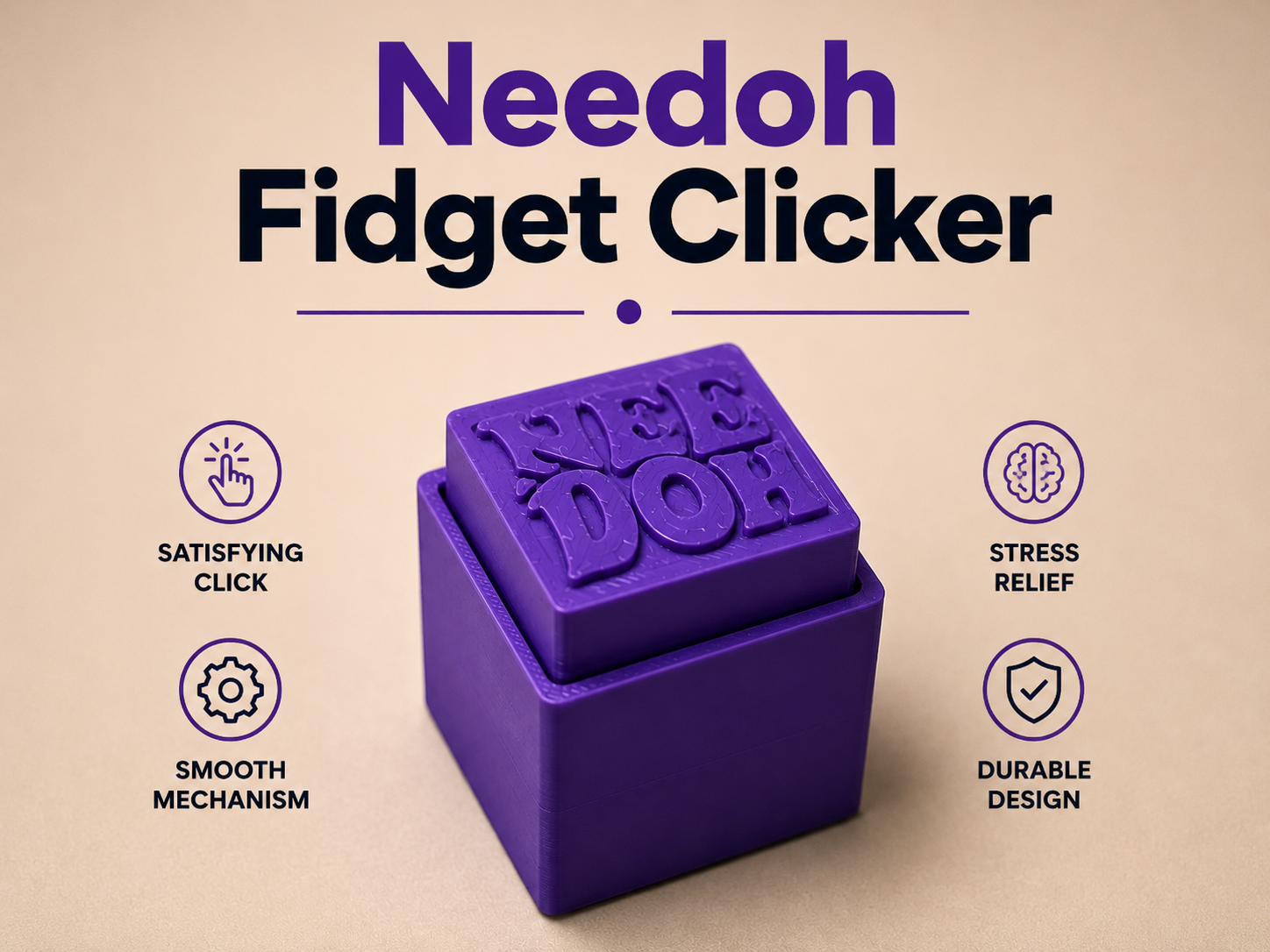 Needoh Fidget Clicker Cube