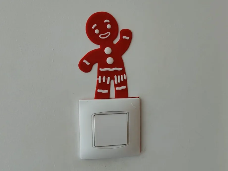 Gingerbread cookie switch/socket wallart by Benchymaker MakerWorld ...