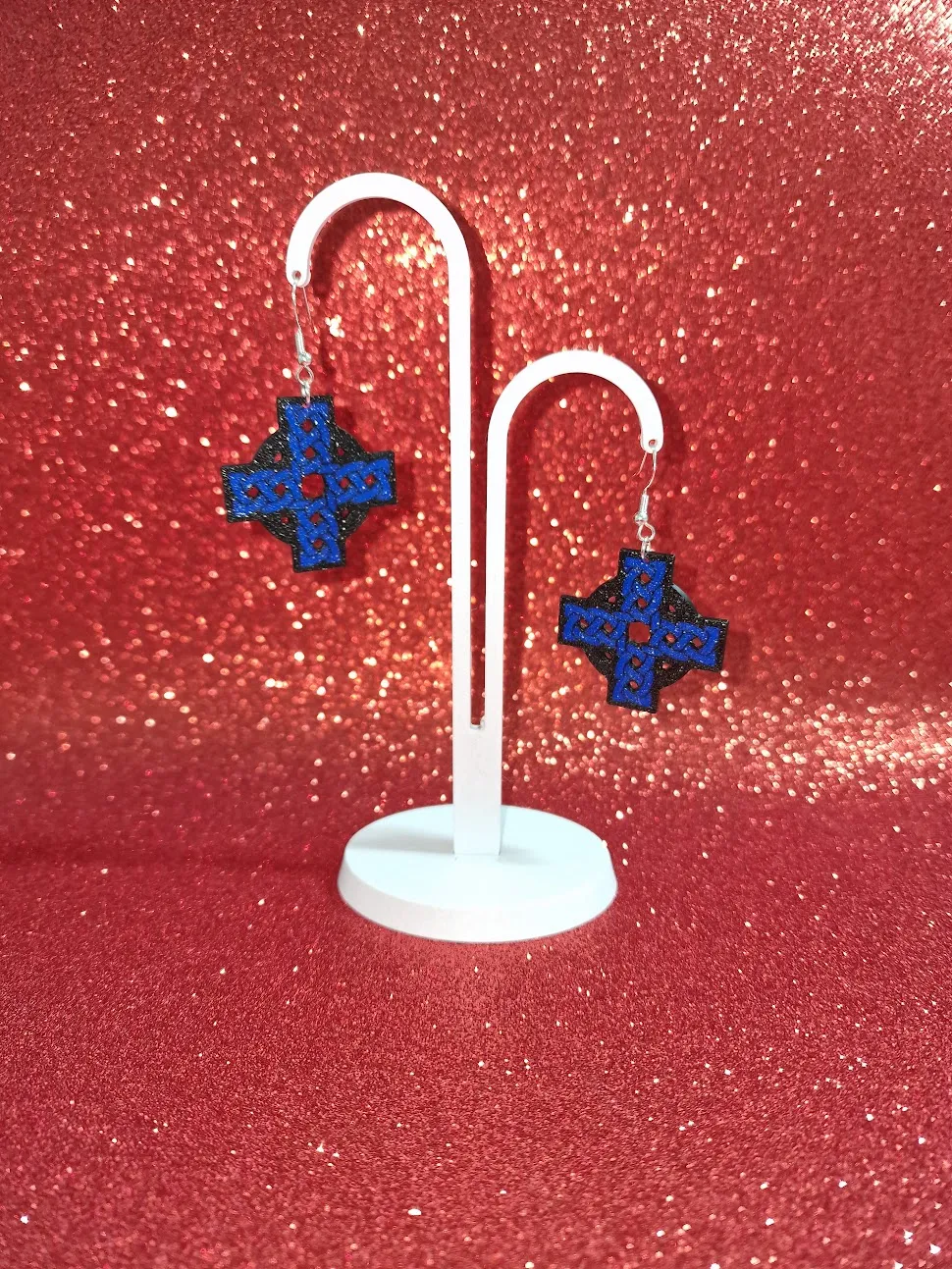 Celtic cross earrings view 3