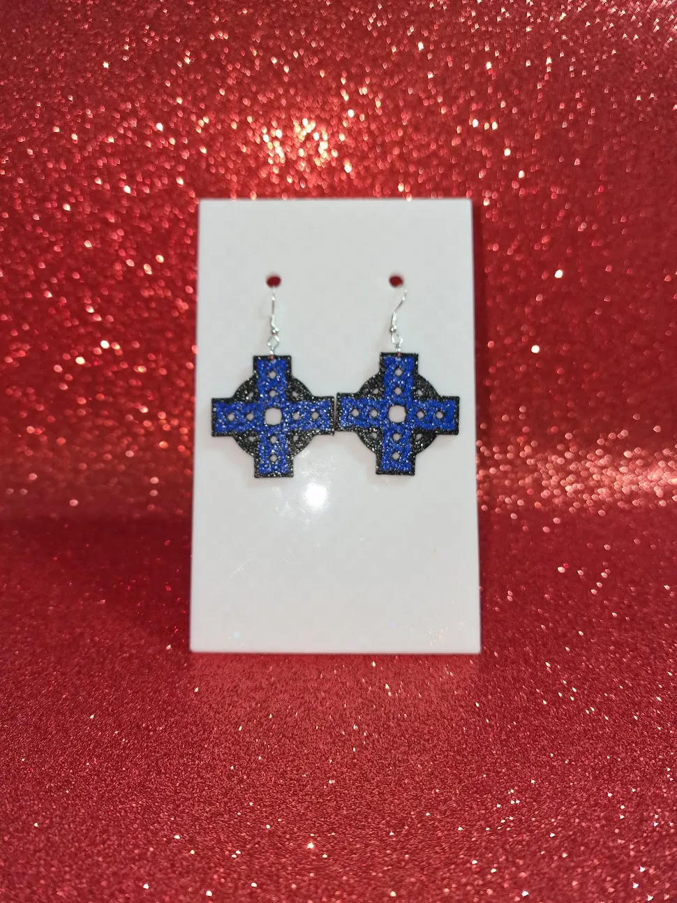 Celtic cross earrings view 2