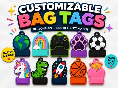 Modelo para impresión 3D: Customizable Bag Tags — referencia de MakerWorld