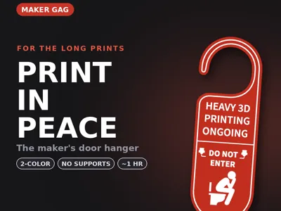 Heavy 3D Printing Ongoing - Do Not Enter Sign