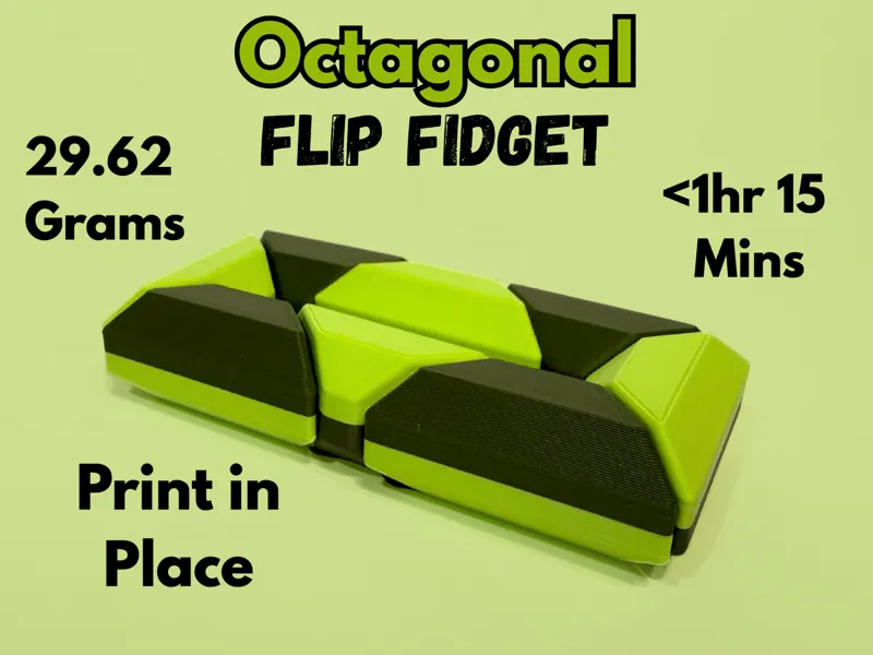 Octagonal Flip Fidget - Print in Place