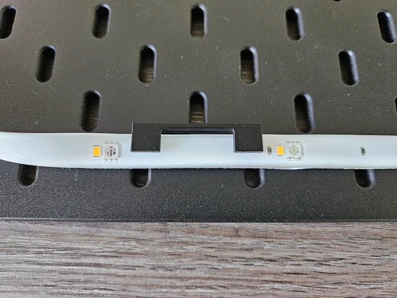 Ikea Skadis LED strip mounting brackets