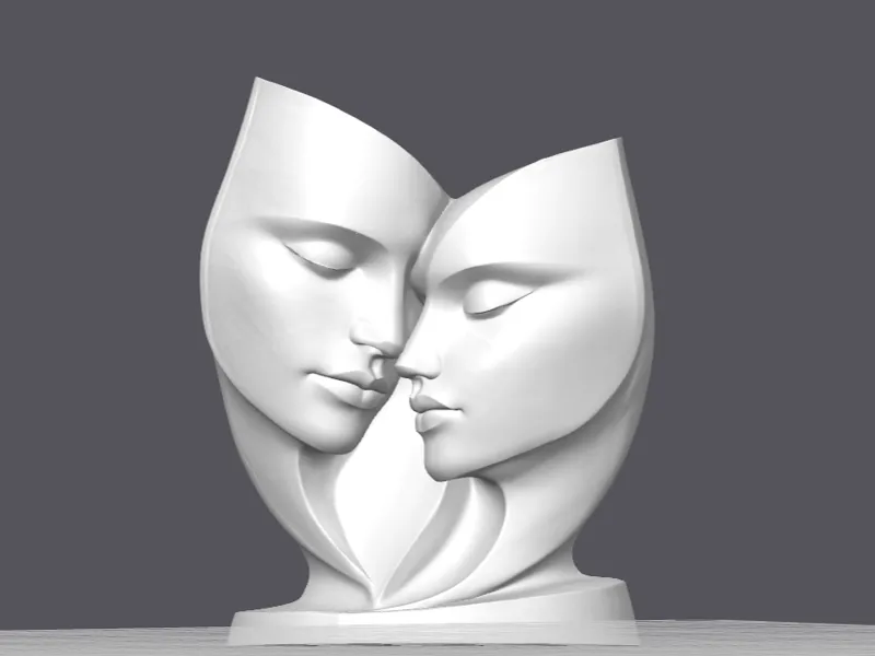 Two Faces man woman – Abstract Sculptural Bust