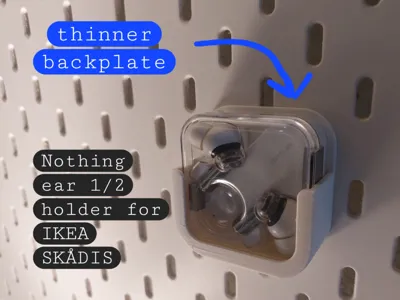 Nothing Ear (1) (2) Ikea skadis, thin backplate