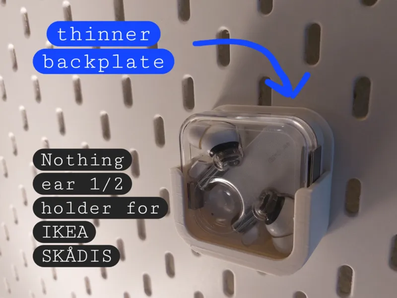 Nothing Ear (1) (2) Ikea skadis, thin backplate