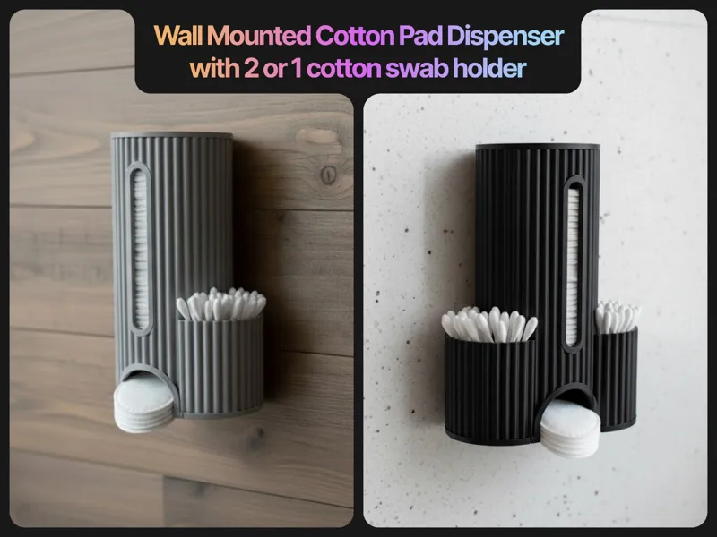 Wall Mounted Cotton Pad & Cotton Swab Dispenser