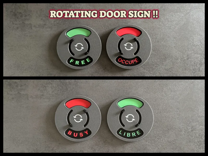 Plaque de porte de bureau rotative