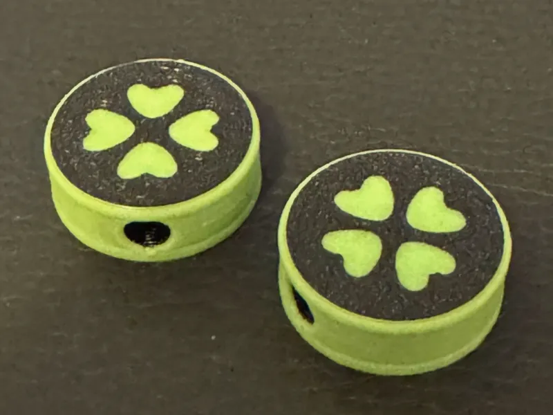 Four Leaf Heart Clover Shoe or Drawstring Bead