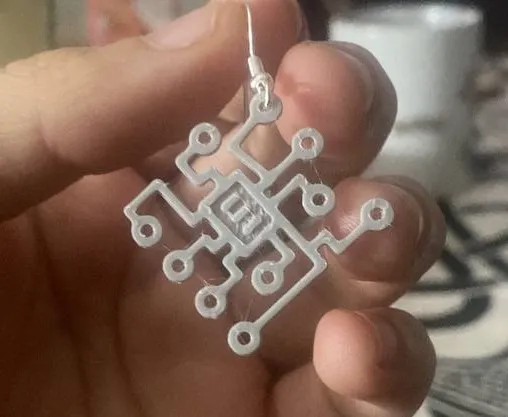 EARRINGS OF ELECTRONIC CIRCUITS view 2