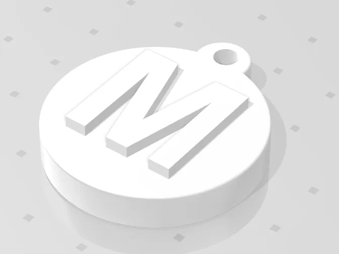 Portachiavi con lettera M e slot per Tag NFC