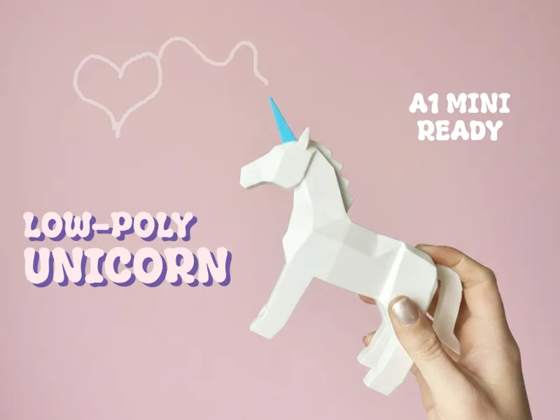 Low-Poly Unicorn – Fantasy Decor