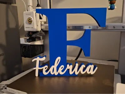 Decorative Letter F with Name Federica