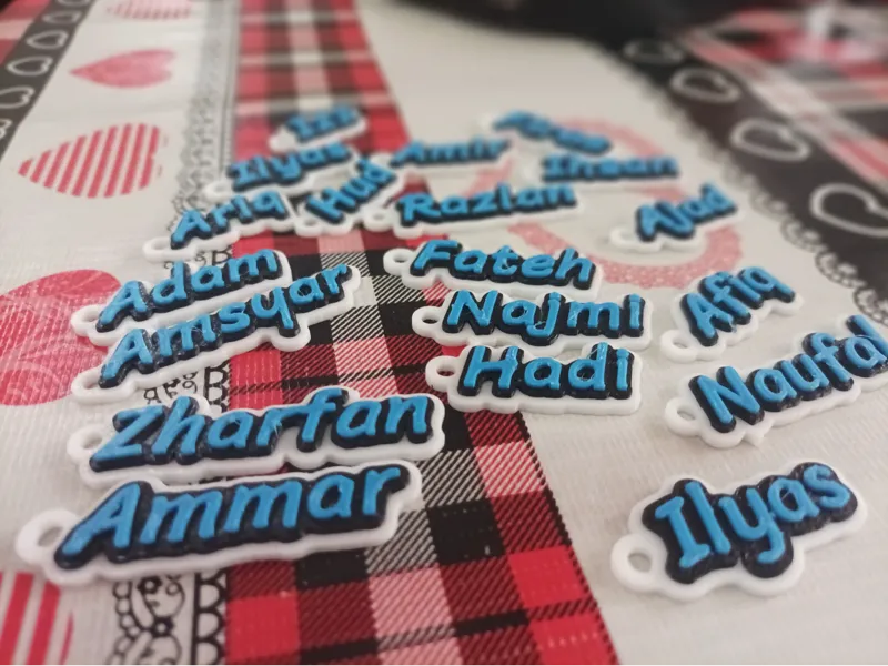 Name Keychain 3 Layer