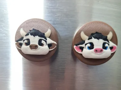 cow button magnet
