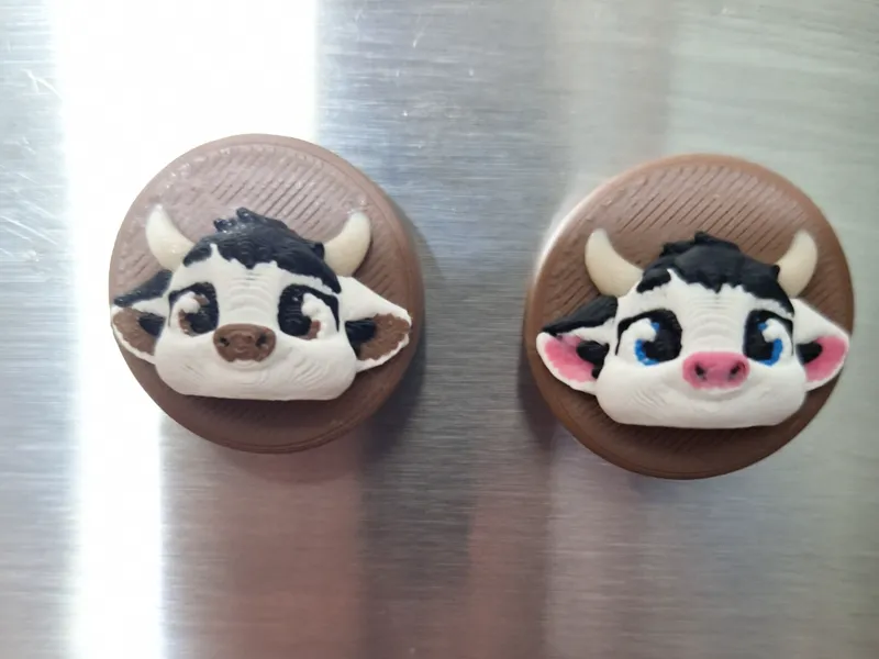 cow button magnet
