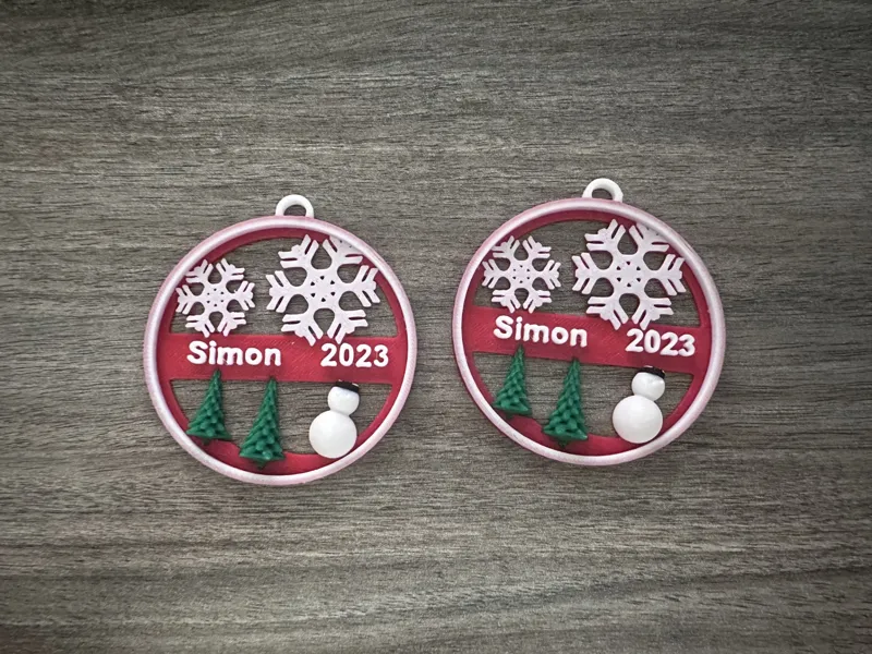 Christmas Ornament with Name and Year