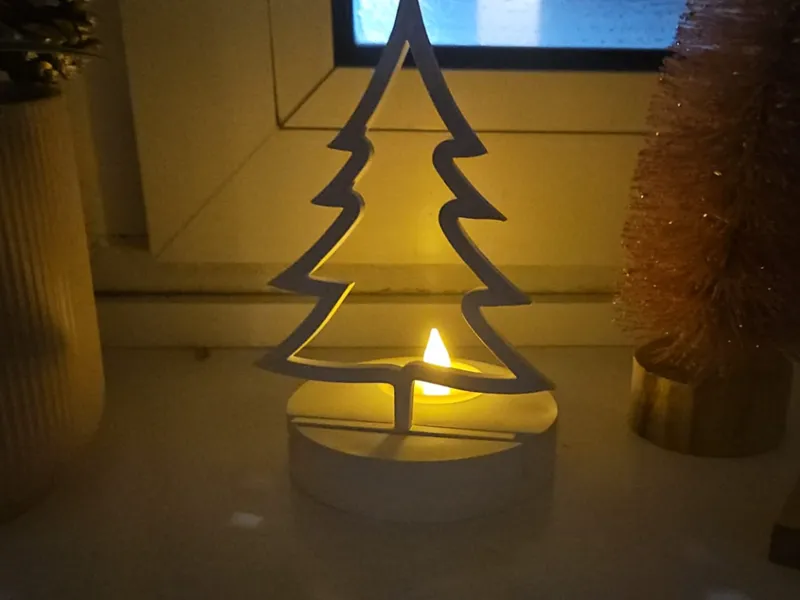 Weihnachtsteelicht mit Motiv