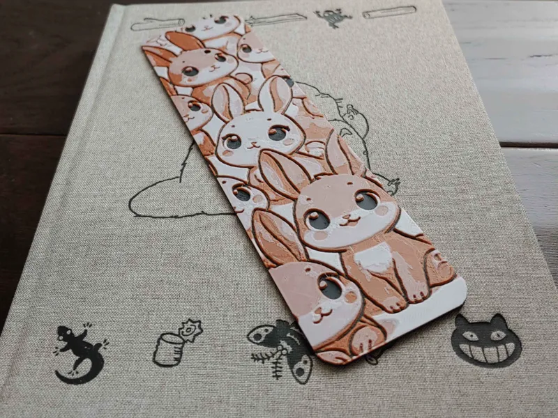 Cute field of bunnies bookmark - No Painting